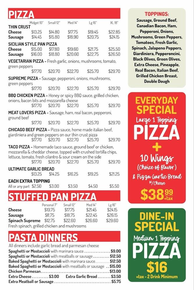 Windy City Pizza Kitchen Dyer Menu image 3